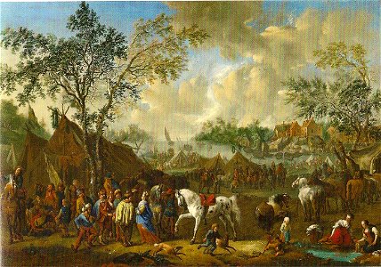 Jan Frans van Bredael (I) - Lagerszene an einem Fluss