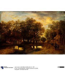 Jan Lievens - Avondlandschap - 816 - Gemäldegalerie. Free illustration for personal and commercial use.