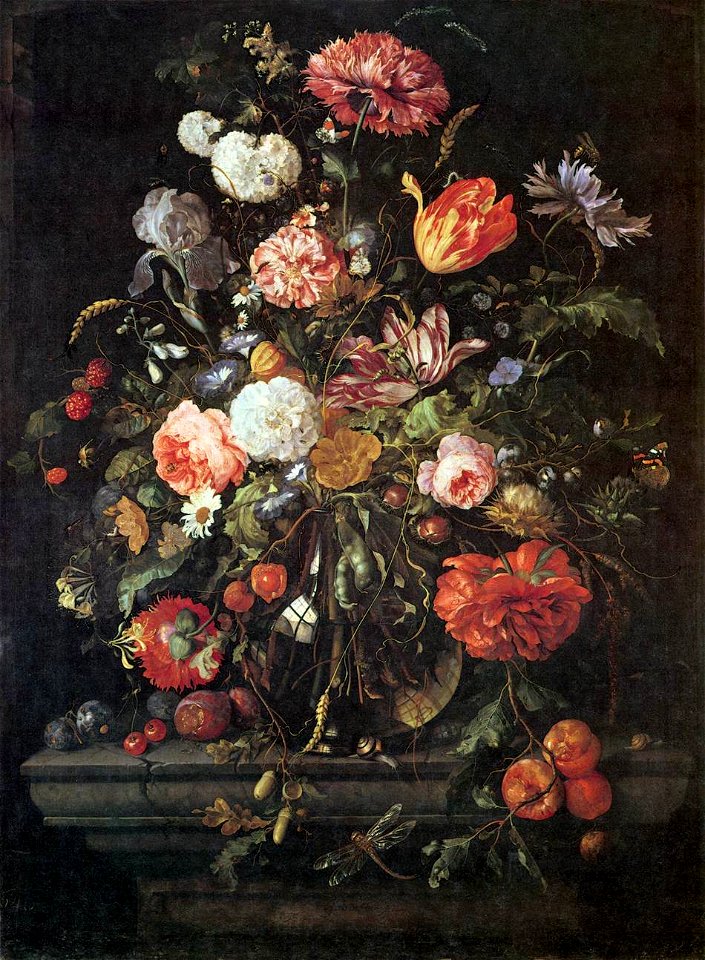 Jan Davidsz. de Heem - Flowers in Glass and Fruits - WGA11260