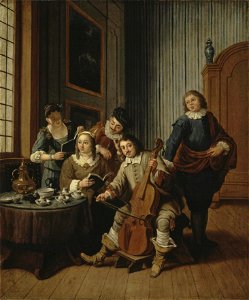 Jan Jozef Horemans (II) - Lesson of Singing - WGA11735. Free illustration for personal and commercial use.