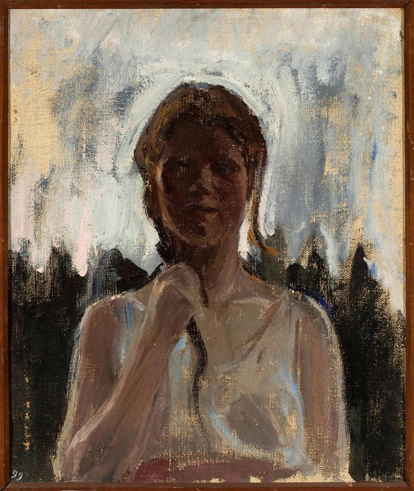 Jan Ciągliński - Study of a girl - MP 1810 MNW - National Museum in Warsaw