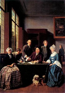 Jan Josef Horemans (II) - The Marriage Contract - 1768. Free illustration for personal and commercial use.