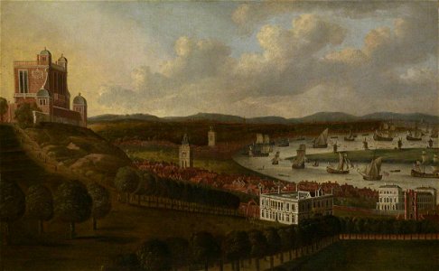 Jan Griffier I (c.1652-1718) - View from One Tree Hill, The Queen's House and the Royal Observatory, Greenwich - BHC1817 - Royal Museums Greenwich