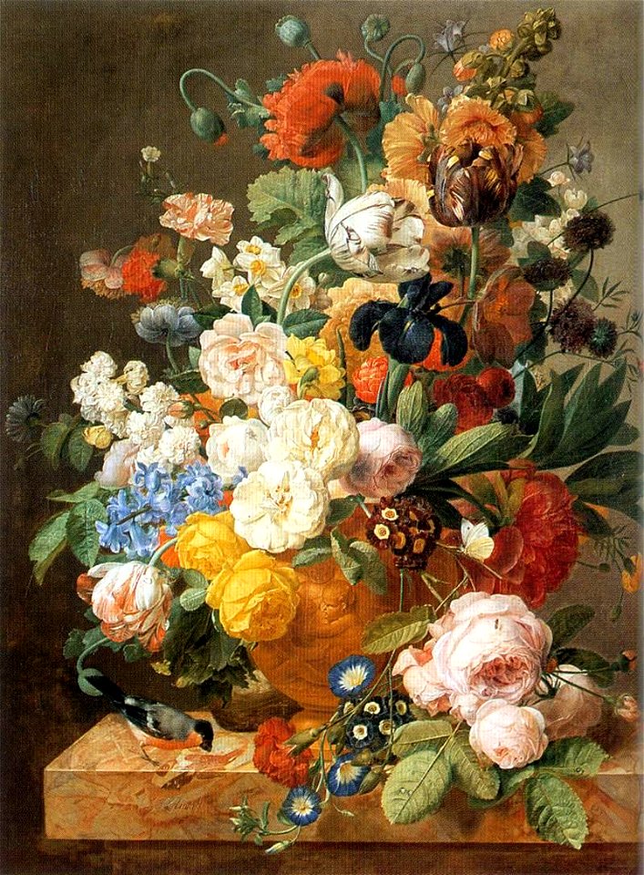 Jan Frans Eliaerts - Bouquet of Flowers in a Sculpted Vase - WGA07479
