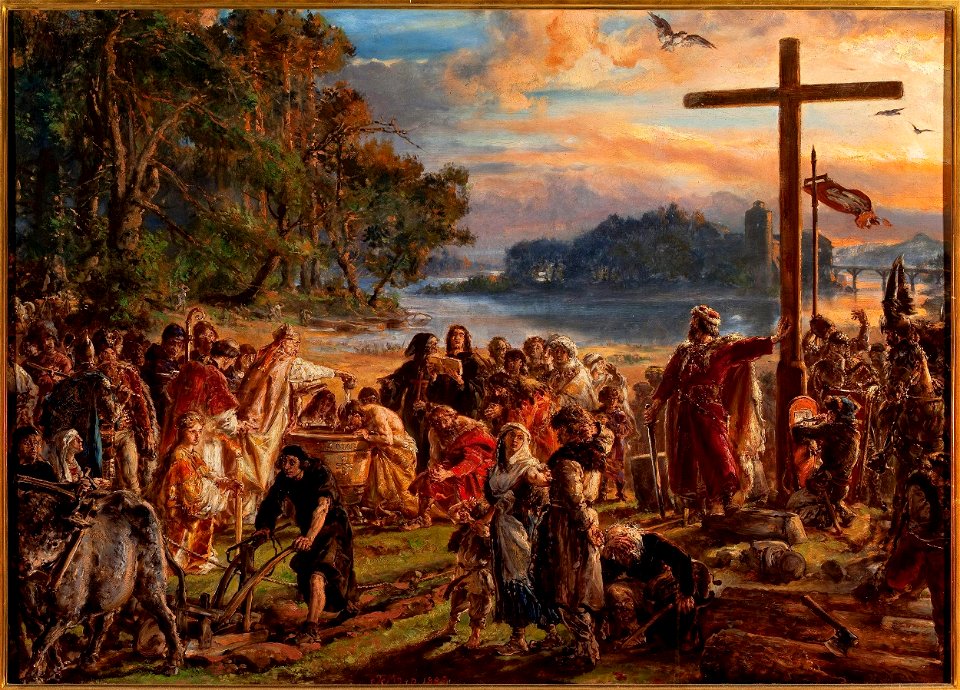 Jan Matejko - Zaprowadzenie chrześcijaństwa R.P.965, z cyklu Dzieje Cywilizacji w Polsce - 01 (MP 3894)