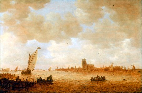Jan Josefsz. van Goyen - View of Dordrecht with the Grote Kirk Across the Maas - Google Art Project