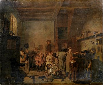 Jan Josef Horemans the Elder - A schoolmaster and his pupils in an interior