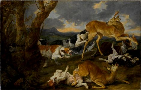 Jan Fyt - Fawns chased by dogs