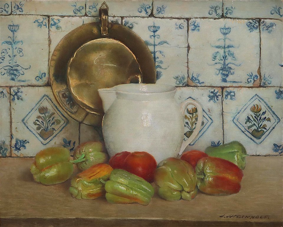 Jan Ingenhoes Küchenstillleben mit Paprika