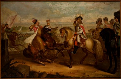Jan Krzysztof Damel - King John III Sobieski meets emperor Leopold at Vienna, replica - MP 4569 MNW - National Museum in Warsaw