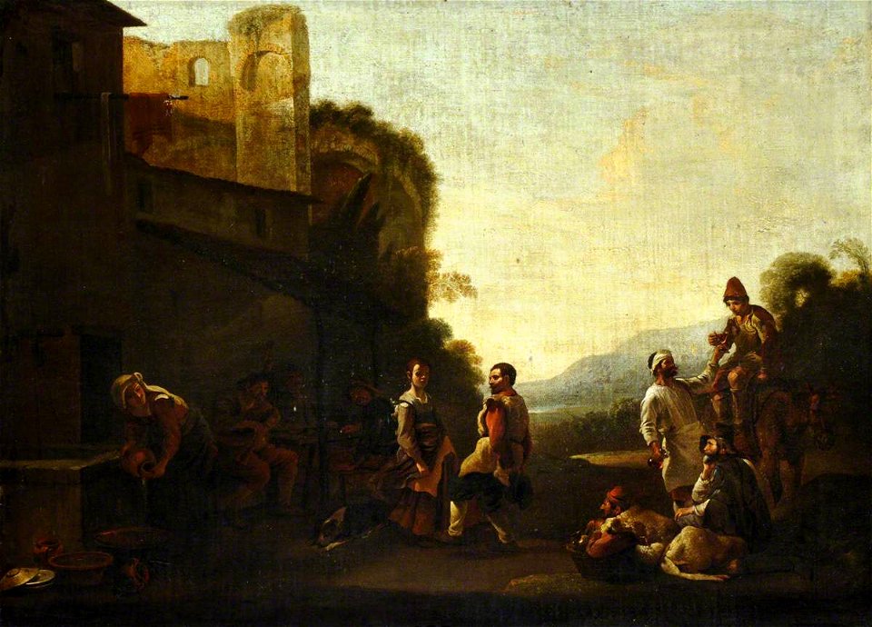 Jan Miel (1599-1663) - An Italianate Landscape with Peasants Dancing - 959531 - National Trust