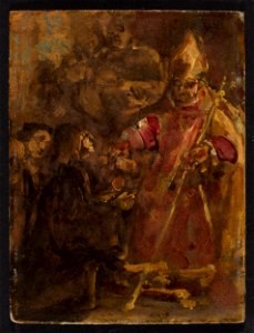 Jan Matejko - Bishop Lubrański establishes the Ecclesiastical Academy in Poznań, sketch - MP 1249 MNW - National Museum in Warsaw