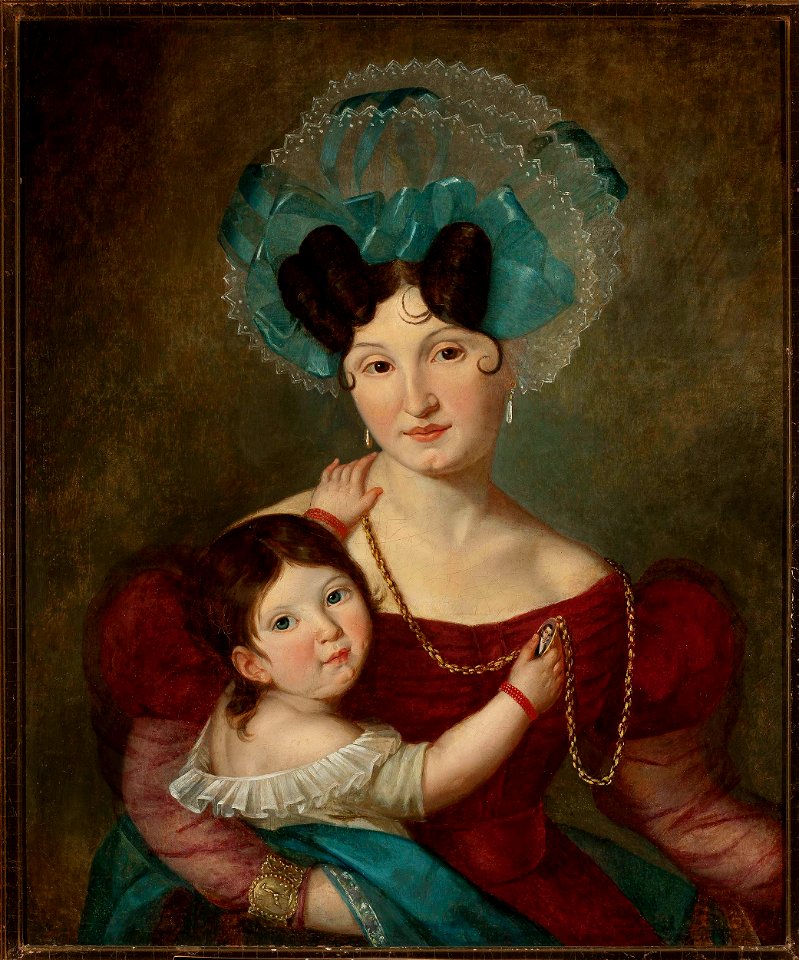 Jan Krzysztof Damel - Portrait of Maria Anna Rawicz (1807–1887) with her son Jaś (1832–1863) - MP 2809 - National Museum in Warsaw