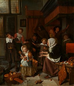 Jan Havicksz. Steen – Het Sint-Nicolaasfeest – Google Art Project. Free illustration for personal and commercial use.