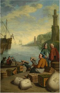 Jan Josef Horemans the Younger - View of an Oriental Port. Free illustration for personal and commercial use.