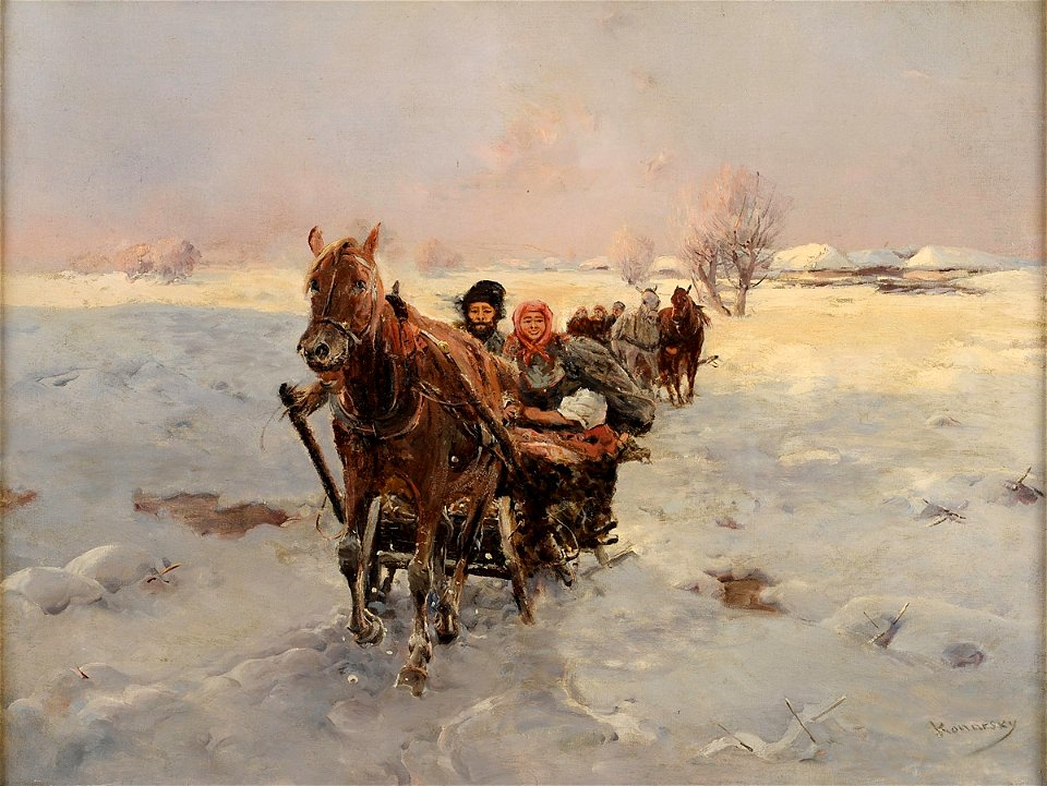 Jan Konarski Ausfahrt der Pferdeschlitten