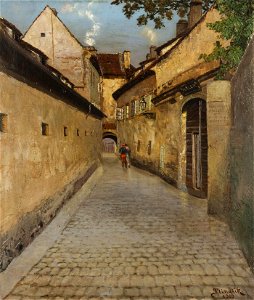 Jan Minarik Szene aus dem Alten Prag 1909