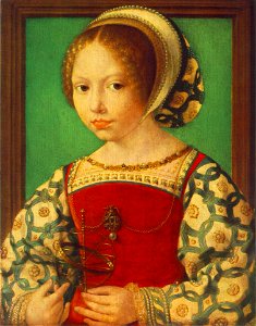 Jan Gossaert - Young Girl with Astronomic Instrument - WGA9784. Free illustration for personal and commercial use.