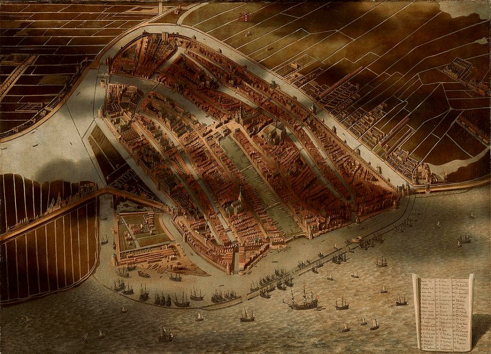 Jan Micker - Bird's Eye View of Amsterdam (ca. 1652)