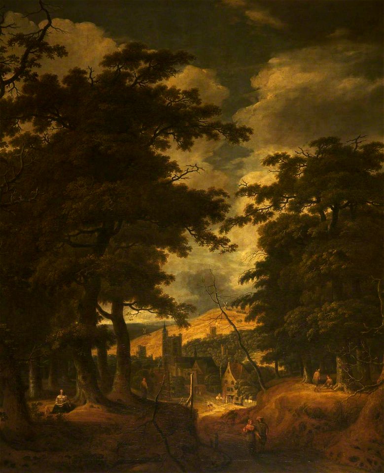 Jan Looten (c.1618-c.1681) - A Wooded Landscape with a Village - 932305 - National Trust