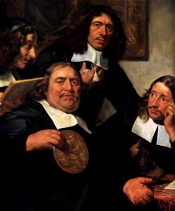 Jan de Bray - The Governors of the Guild of St Luke, Haarlem (detail) - WGA03125