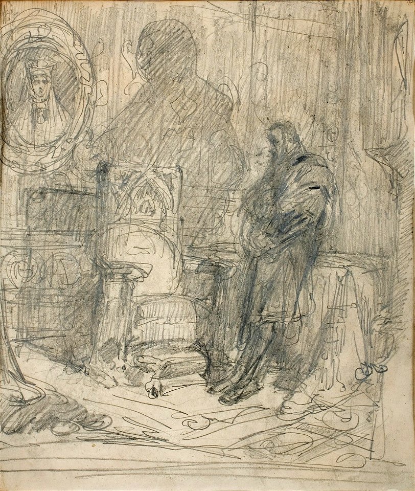 Jan Matejko - Zygmunt August przed portretem Radziwiłłówny