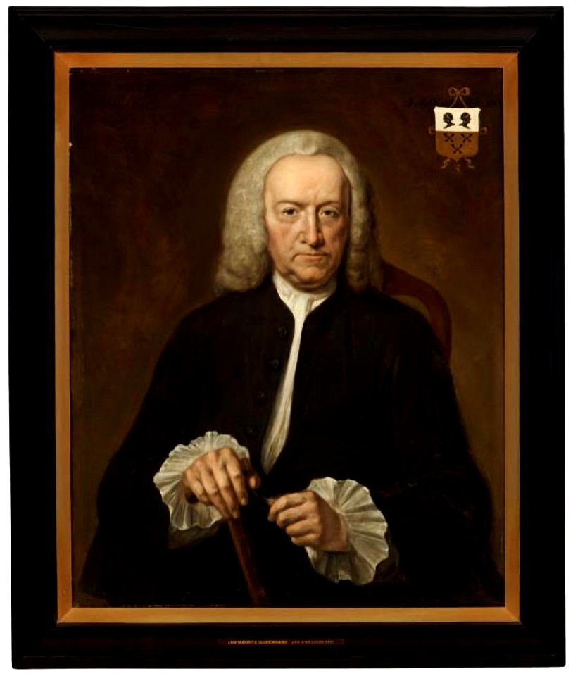 Jan Maurits Quinkhard - Portret van Jan van Loon (1677-1763) met familiewapen - Museum Van Loon