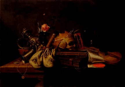 Jan Pauwel Gillemans (I) - Vanitas still life. Free illustration for personal and commercial use.