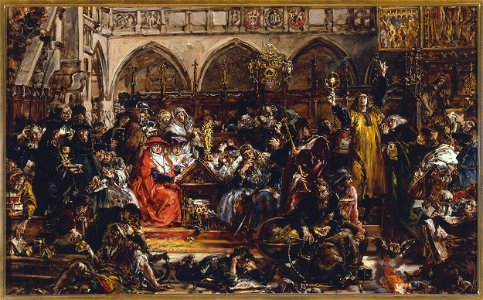 Jan Matejko - Influence of the university on the country, from the series “History of Civilization in Poland” - MP 5059 MNW - National Museum in Warsaw. Free illustration for personal and commercial use.