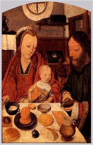 Jan Mostaert - The Holy Family at Table - WGA16297