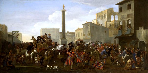 Jan Miel Carnival in the Piazza Colonna, Rome, 1645