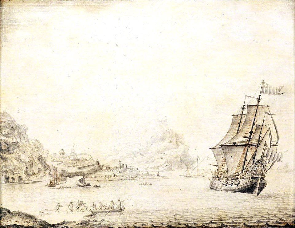 Jan Peeters I (1624-c.1677) - An English Flute off Satalia - BHC1930 - Royal Museums Greenwich