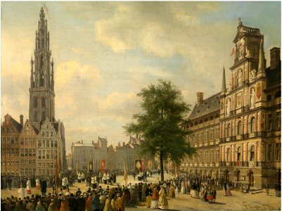 Jan Michiel Ruyten - Procession on the Grand Place of Antwerp