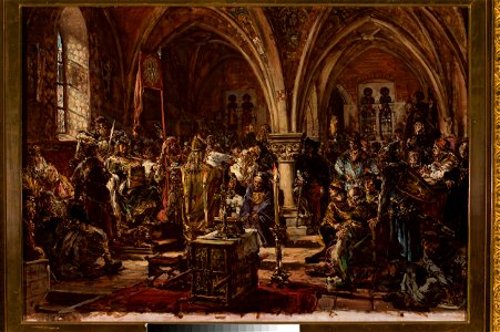 Jan Matejko - The First Parliament in Łęczyca, from the series “History of Civilization in Poland” - MP 5058 MNW - National Museum in Warsaw. Free illustration for personal and commercial use.
