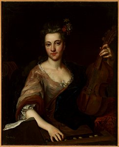 Jan Kupecký - Portrait of a woman with a viola d’amore (Maria Helena Sabina Imhoff^) - M.Ob.152 - National Museum in Warsaw. Free illustration for personal and commercial use.