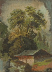 Jan Novopacký - Gamekeeper's Lodge - O 3575 - Slovak National Gallery. Free illustration for personal and commercial use.