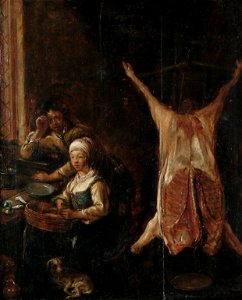 Jan Miense Molenaer (circle) Two peasants in a kitchen interior