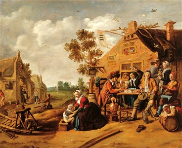 Jan MIense Molenaer - Gezelschap voor de herberg `De Kroon'