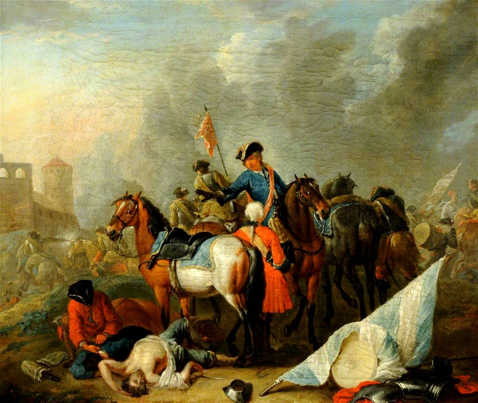 Jan Peeter Verdussen (c.1700-1763) (attributed to) - Cavaliers before a Walled Town - 290374.1 - National Trust