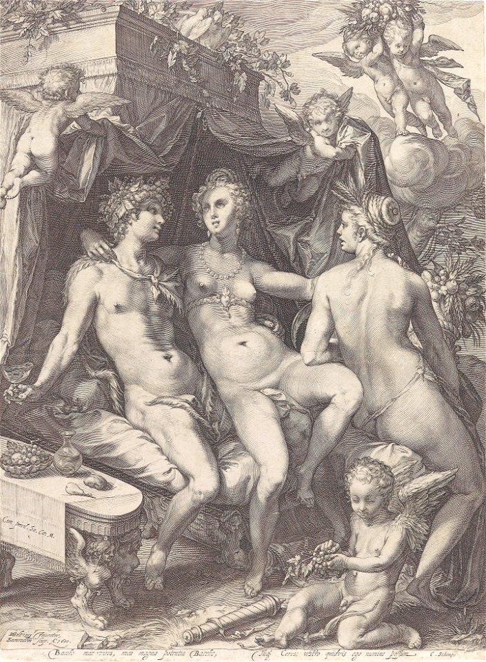 Jan Pietersz Saenredam (after Goltzius) Sine Bacchus et Ceres friget Venus c1600