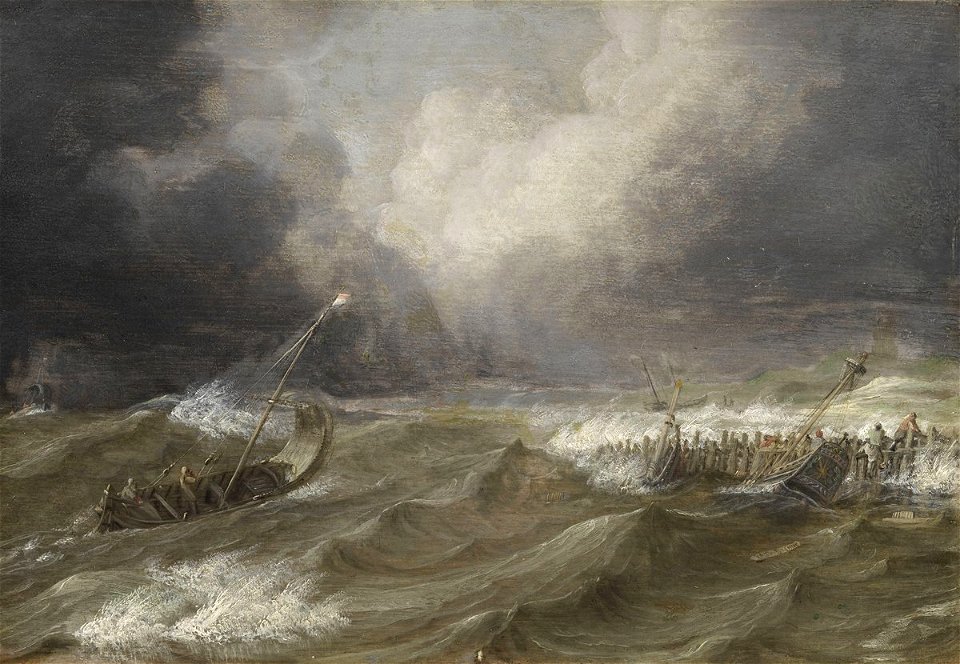 Jan Porcellis - A Pink Approaching Shore 40955