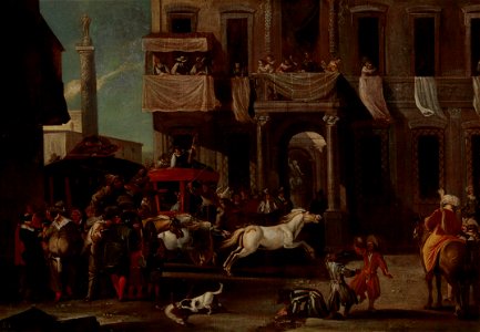 Jan Miel Das Rennen der Berberpferde in Rom