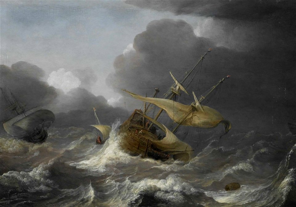 Jan Porcellis Dutch Ships in a Gale