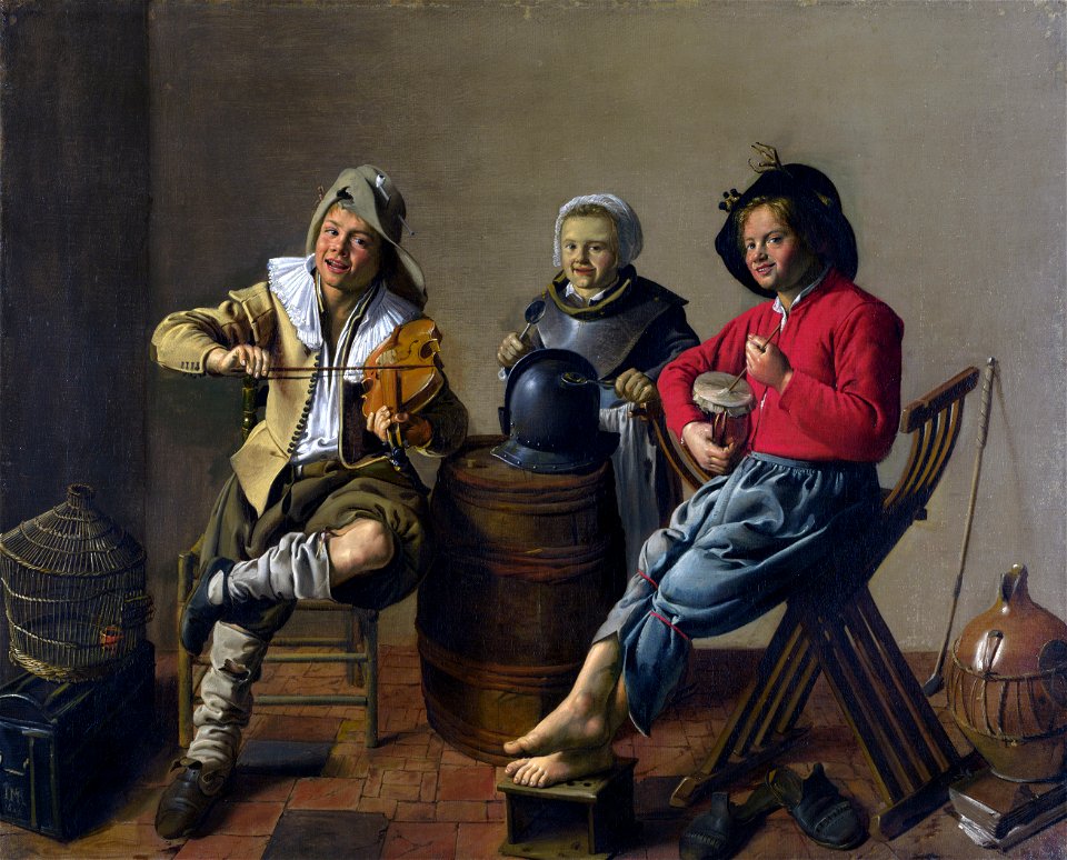 Jan Miense Molenaer - Two Boys and a Girl Making Music - WGA16091