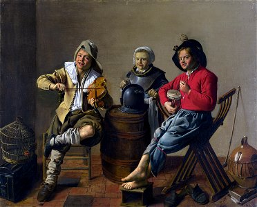 Jan Miense Molenaer - Two Boys and a Girl Making Music - WGA16091