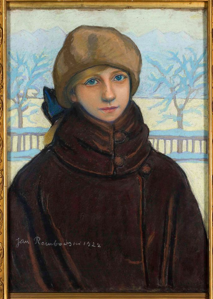 Jan Rembowski - Portret Kazimiery Nehring w zimowym pejzażu