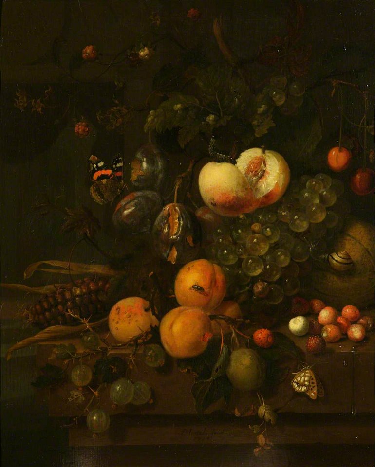 Jan Mortel (c.1650-1719) - Fruit on a Stone Ledge - 537646 - National Trust