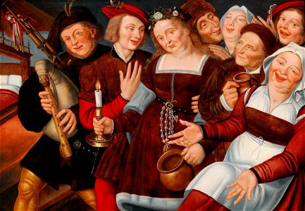 Jan Massys and Workshop - The bride being led to the bridal bed