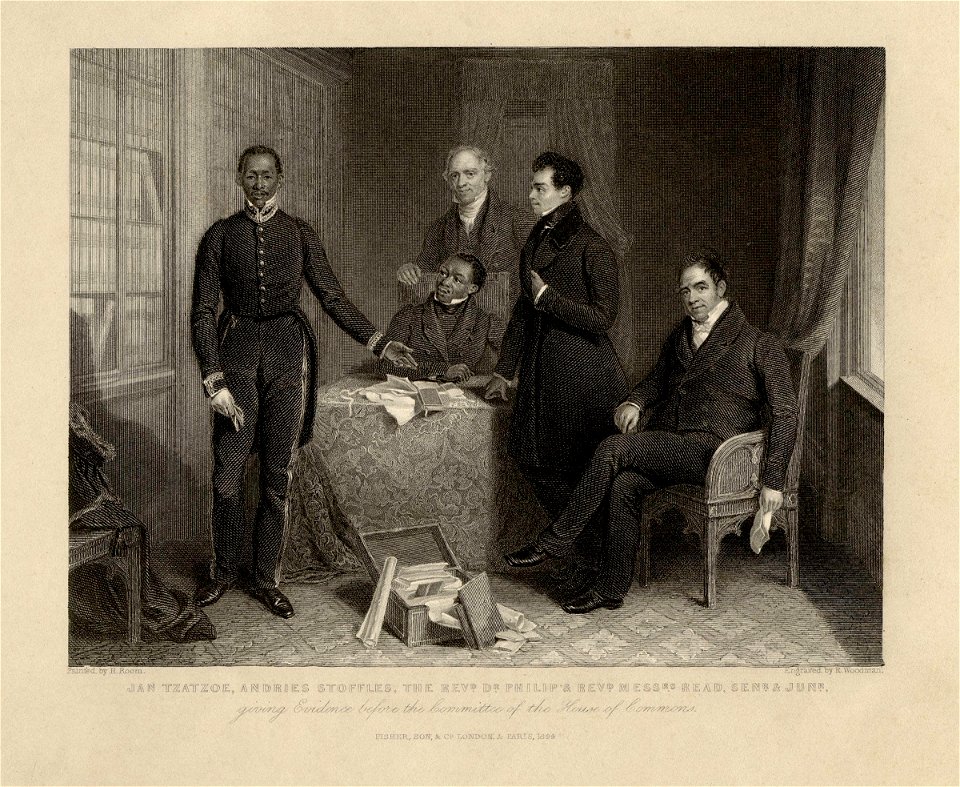 Jan or Dyani Tzatzoe (Tshatshu); Andries Stoffles; James Read Sr; James Read Jr; John Philip by Henry Room