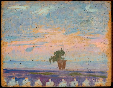 Jan Rembowski - Parapet of balcony with flower pots - MP 3494 MNW - National Museum in Warsaw